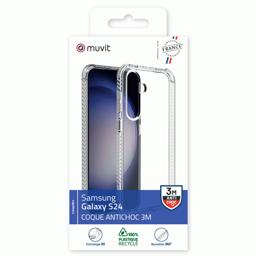 Coque renforcée made in France GRS pour Samsung Galaxy S24 cristal