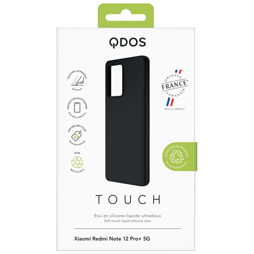 Coque Touch Silicone origine France Xiaomi Redmi Note 12 Pro Plus 5G noire