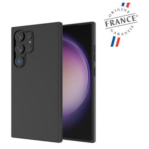 Coque silicone origine France pour Samsung Galaxy S24 Ultra noire