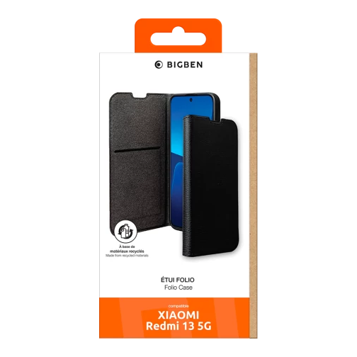 Etui à rabat Wallet GRS pour Xiaomi Redmi Note 13 5G noir