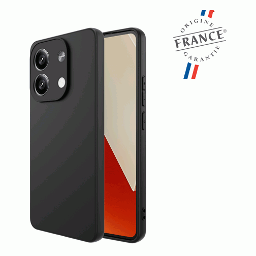 Coque silicone origine France pour Xiaomi Redmi Note 13 4G noire