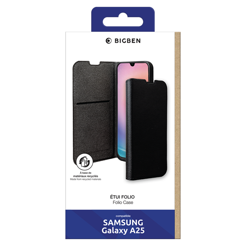 Etui à rabat Wallet GRS pour Samsung Galaxy A25 5G noir
