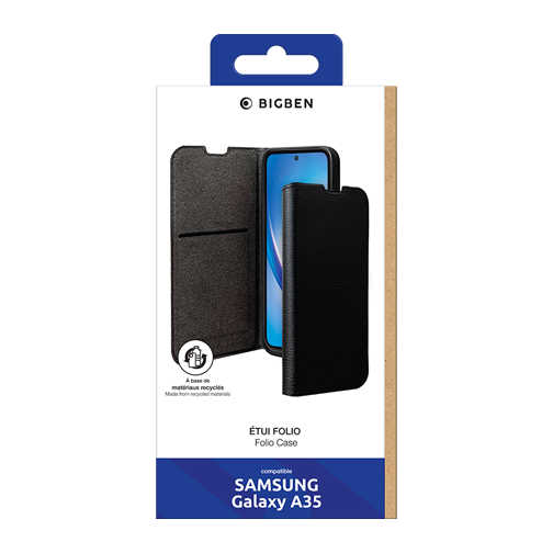 Etui à rabat Wallet GRS pour Samsung Galaxy A35 5G Noir