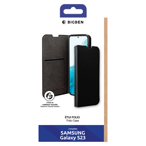 Etui à rabat Wallet GRS pour Samsung Galaxy S23 noir