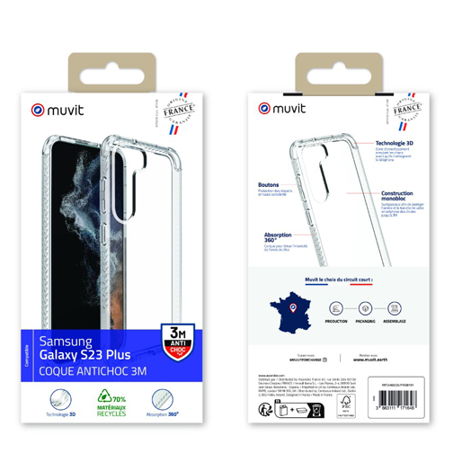 Coque renforcée Made in France Samsung Galaxy S23+ cristal