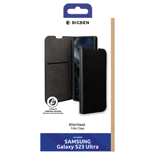 Etui à rabat Wallet GRS pour Samsung Galaxy S23 Ultra noir 