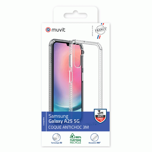 Coque renforcée made in France GRS pour Samsung Galaxy A25 5G cristal