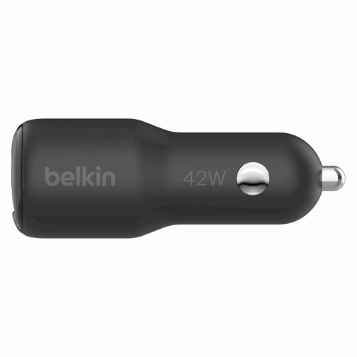 Chargeur allume-cigare Belkin 2 ports USB-A et C 42W noir