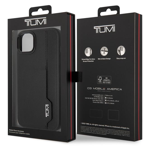 Coque TUMI avec porte-carte pour iPhone 14 Plus noire