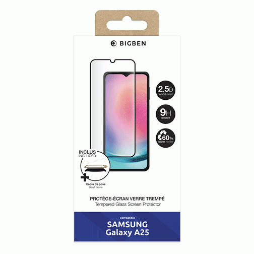Pack Bigben film + coque made in France + chargeur 20W pour Samsung A25 5G