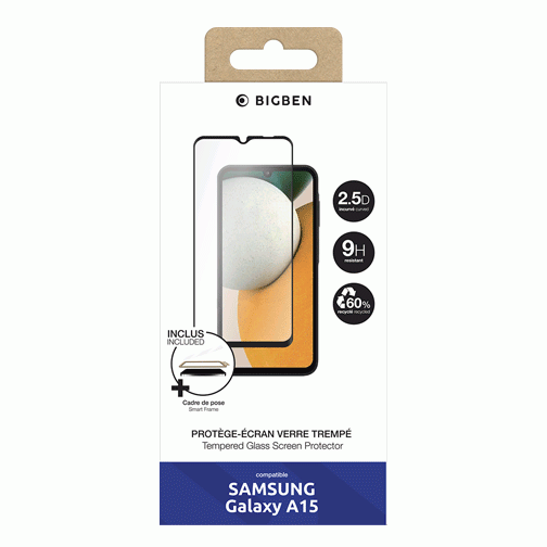 Pack Bigben film + coque made in France + chargeur 20W pour Samsung A15 4G & 5G