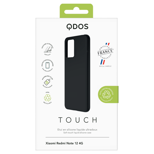 Coque Touch Silicone origine France Xiaomi Redmi Note 12 4G noire