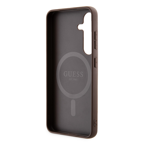Coque Guess compatible MagSafe pour Samsung Galaxy S24 marron