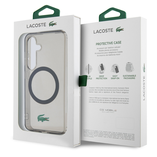 Coque Lacoste compatible Magsafe pour Samsung Galaxy S24 noire