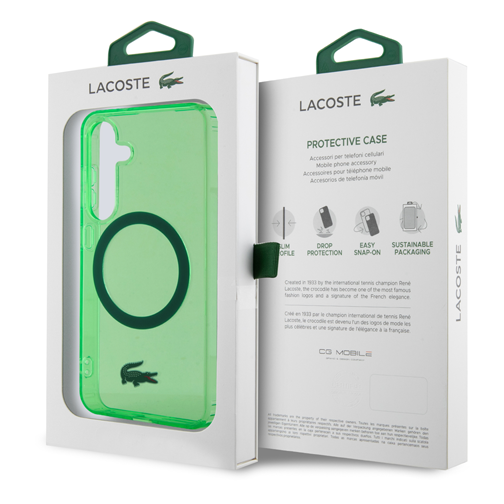 Coque Lacoste compatible Magsafe pour Samsung Galaxy S24 verte