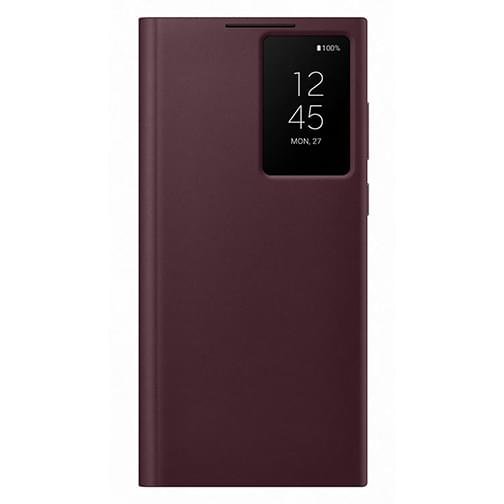 Etui à Rabat Clear View pour Samsung S22 Ultra Bordeaux