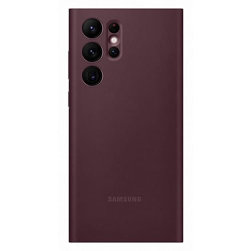 Etui à Rabat Clear View pour Samsung S22 Ultra Bordeaux
