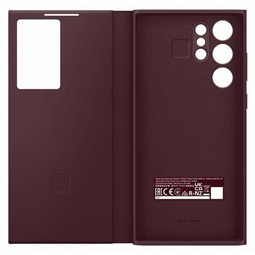 Etui à Rabat Clear View pour Samsung S22 Ultra Bordeaux