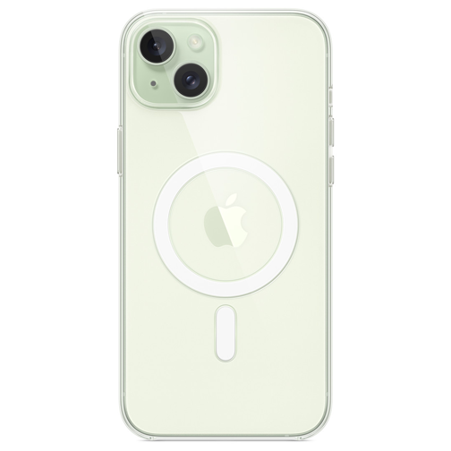 Coque silicone Apple MagSafe pour iPhone 15 Plus cristal