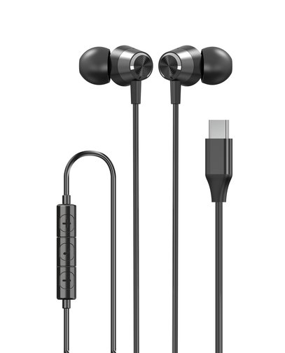image1_Écouteurs Stéréo intra-auriculaires Filaires avec USB-C Noirs
