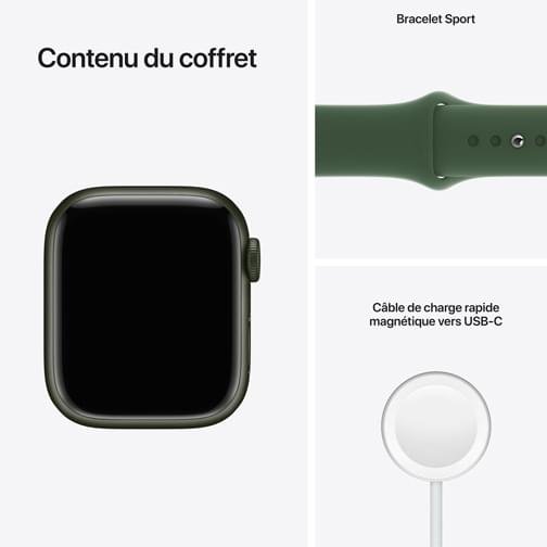 Apple Watch Series 7 Cellular 45mm Alu Vert Bracelet Sport Vert