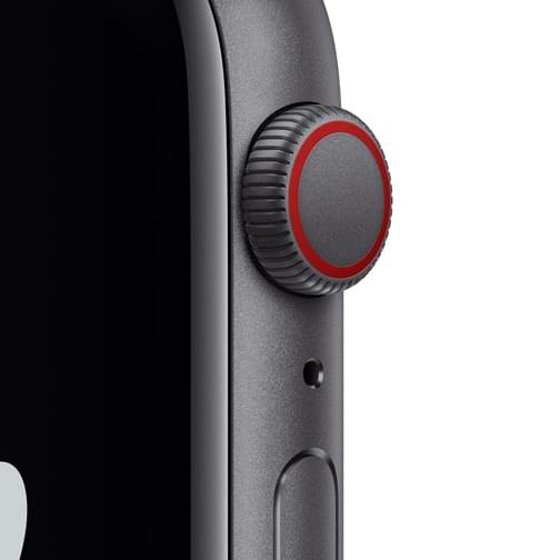 Apple Watch SE Cellular 44mm alu gris sidéral bracelet noir Nike