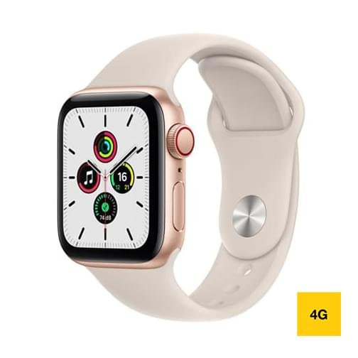 Apple Watch SE Cellular 40mm Or bracelet sport lumière stellaire