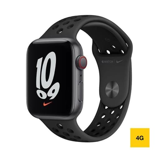 Apple Watch Series 7 Cellular 45mm Alu Noir Bracelet Sport Nike