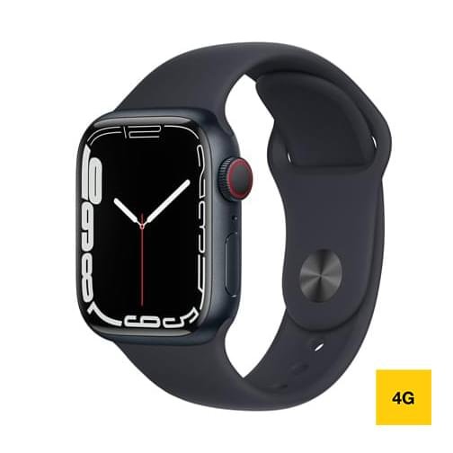 Apple Watch Series 7 Cellular 45mm Alu Noir Bracelet Sport