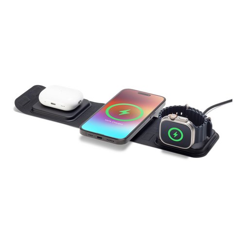 Chargeur à induction 3-en-1 Mophie compatible MagSafe 15W noire
