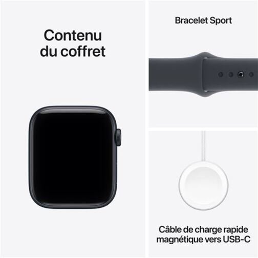 Apple Watch SE 3 GPS 44mm Alu minuit bracelet sport