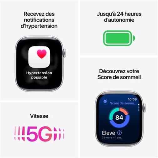 Apple Watch Series 11 5G Cellular 42 mm noir bracelet sport noir