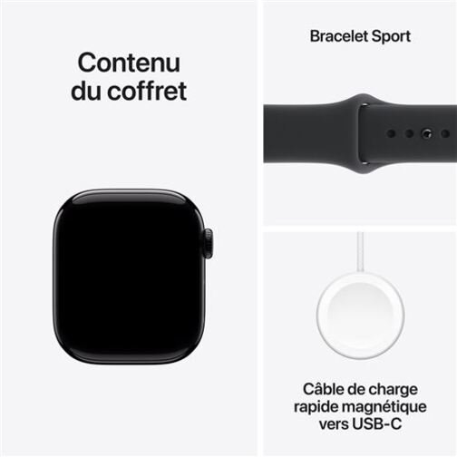 Apple Watch Series 11 5G Cellular 42 mm noir bracelet sport noir