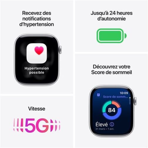 Apple Watch Series 11 5G Cellular gris 46 mm bracelet noir