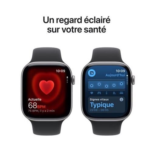 Apple Watch Series 11 5G Cellular gris 46 mm bracelet noir