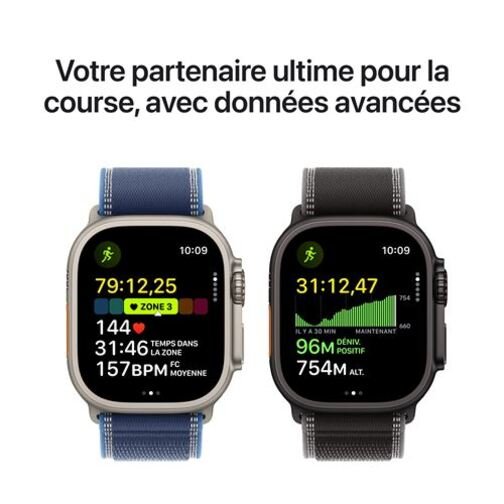 Apple Watch Ultra 3 5G 49mn titane noir bracelet noir océan
