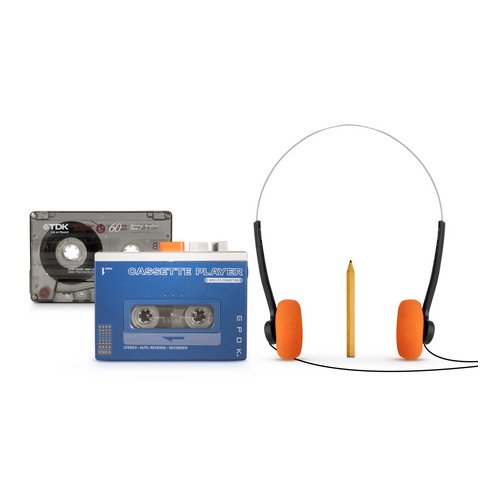 BBC Baladeur cassette Bluetooth bleu