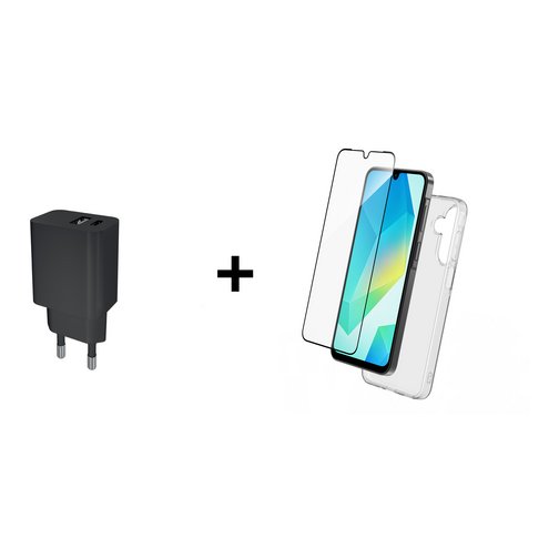 Pack Bigben film + coque + chargeur USB-A & C 32W pour Samsung Galaxy A17