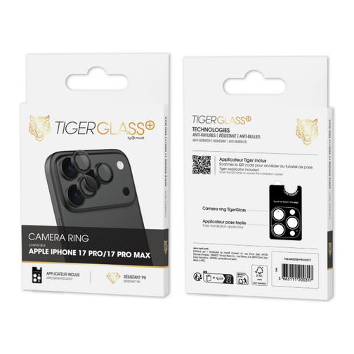 Film Tiger Glass+ pour objectifs photo d'iPhone 17 Pro et 17 Pro Max cristal