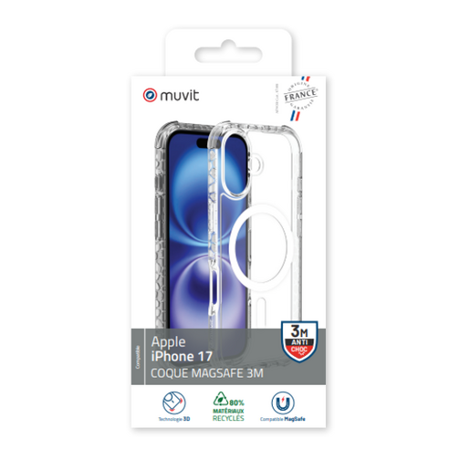 Muvit For France Coque renforcée Muvit made in France pour iPhone 17 cristal