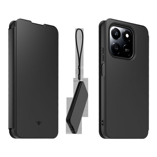 Etui à rabat Modelabs avec dragonne pour HONOR 400 Smart 5G noir