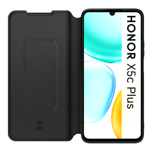 Etui à rabat Modelabs avec dragonne pour HONOR X5c Plus noir