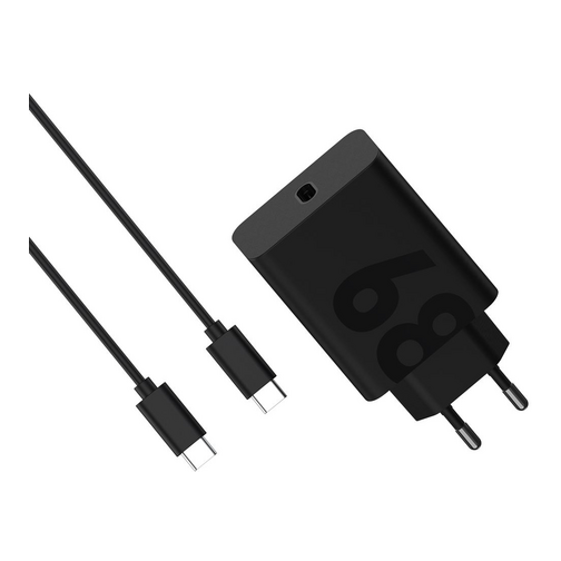Chargeur secteur Motorola USB-C 68W et câble USB-C noir
