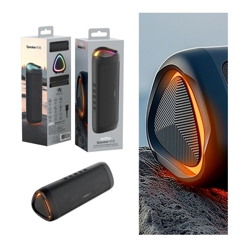 Enceinte echo lumineuse noire