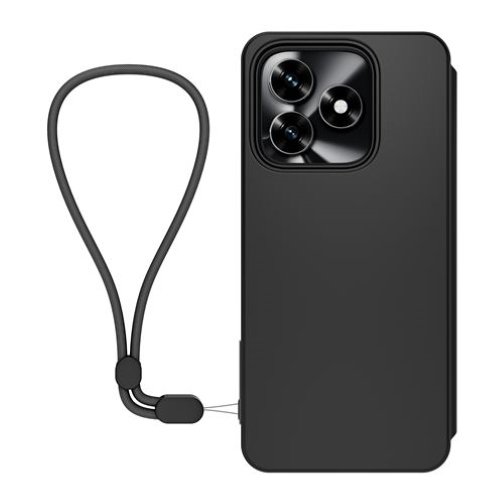 Etui à rabat Modelabs avec dragonne pour HONOR X5c Plus noir