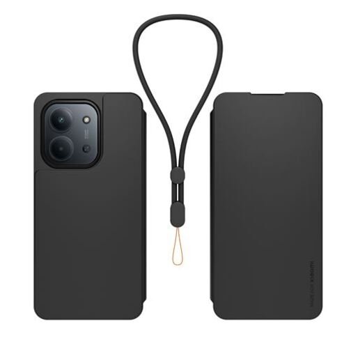 Etui à rabat Modelabs avec dragonne pour Xiaomi Redmi 15C 4G noir