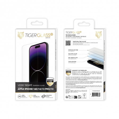 Film Tiger Glass+ pour iPhone 13, 14 et 16e