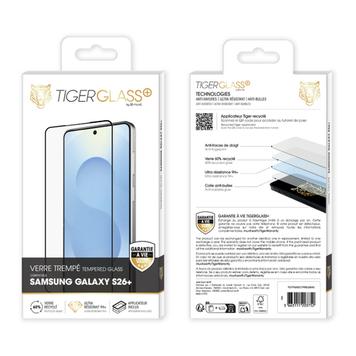 Film Tiger Glass+ pour Samsung Galaxy S26 Plus 5G cristal