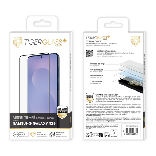 Film Tiger Glass+ pour Samsung Galaxy S26 5G cristal