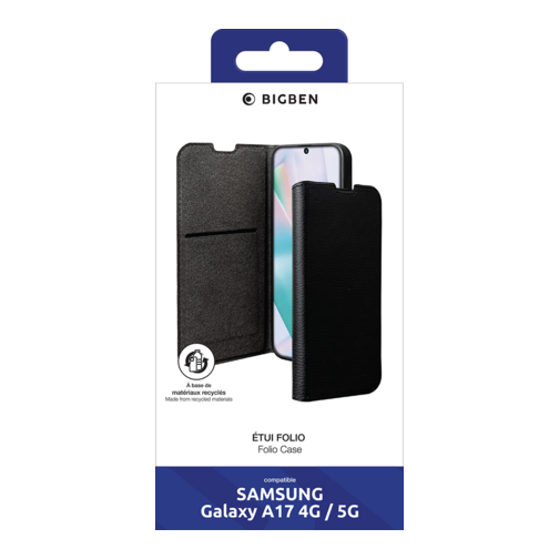 Etui à rabat Wallet Bigben GRS pour Samsung Galaxy A17 4G et 5G noir